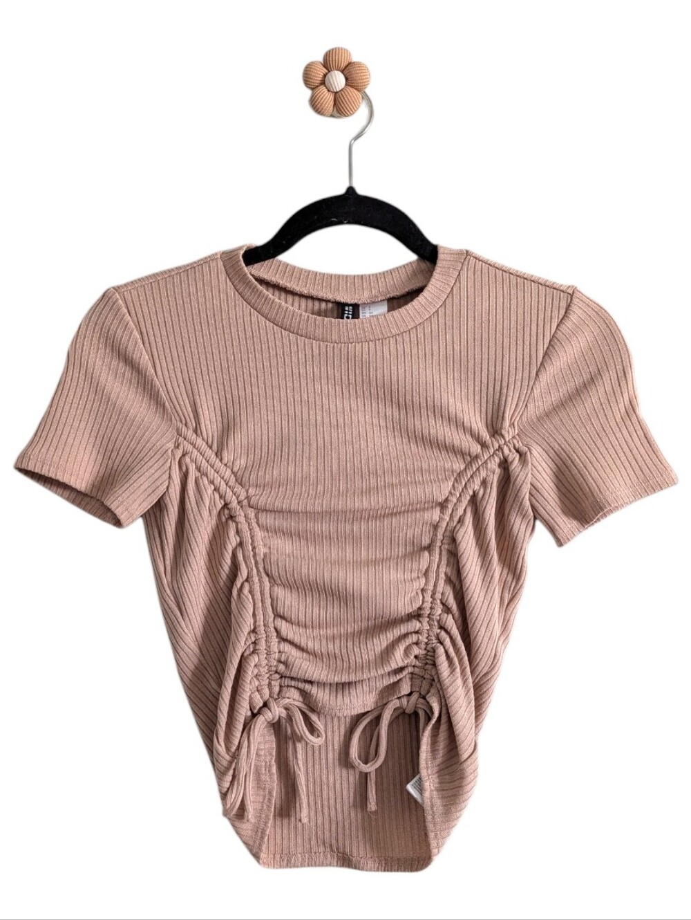 H&M Tan Ruched Drawstring Crop Top - Picture 3 of 6